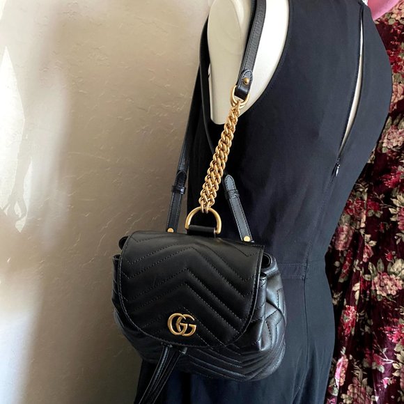 Authentic Gucci Mini Black Leather Backpack main image 5